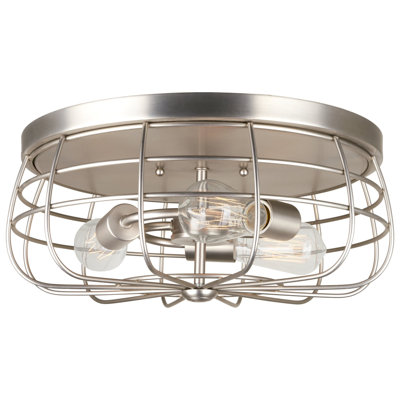 Raife 3-Light 15" Caged Bowl Flush Mount