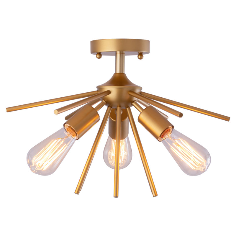 Cendi Semi Flush Mount, Brass