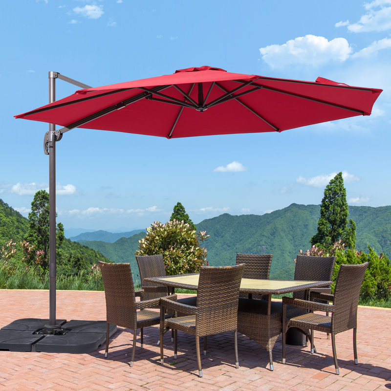 Parasol en porte-à-faux 10 pi Dobrosav, Rouge