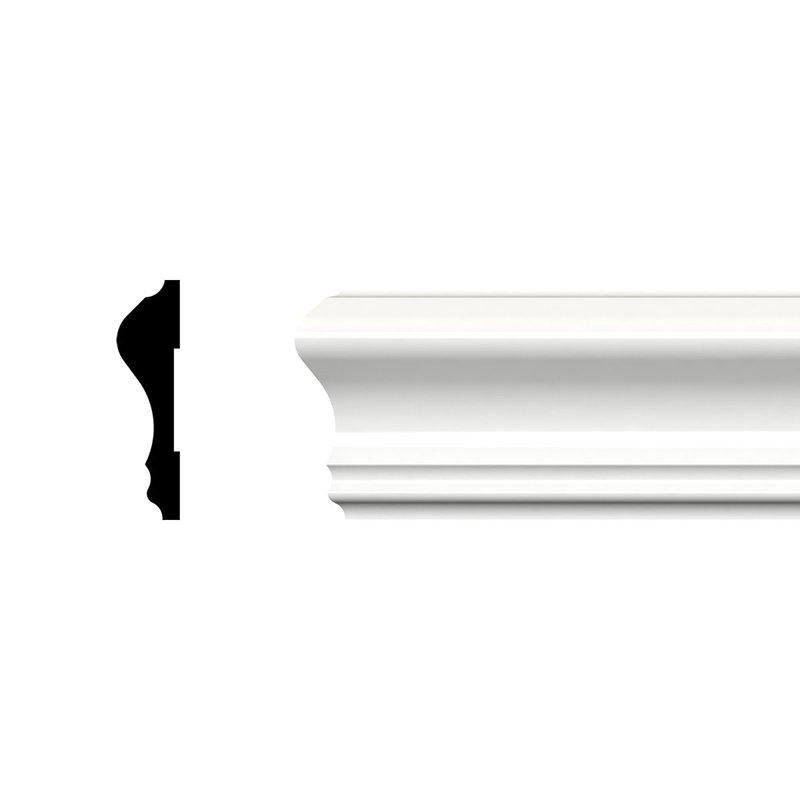 96'' White PVC Chair Rail Moulding