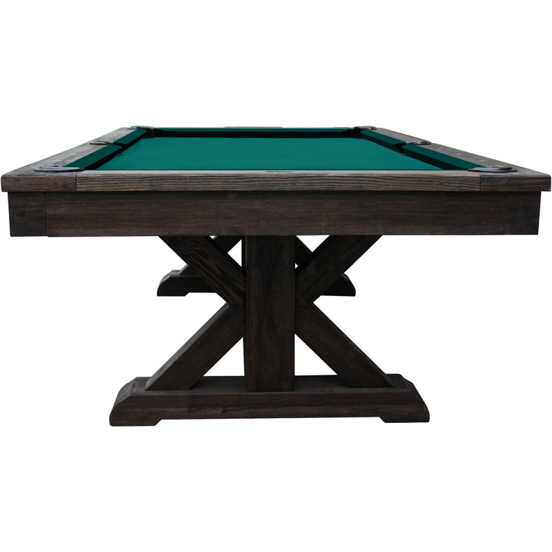 Brazos River Weathered 8' Slate Pool Table with Professional Installation Included, Basic Green, Weathered Black