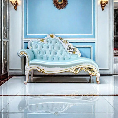 Light luxury solid wood elegant  chaise longue Upholstered Chaise Lounge