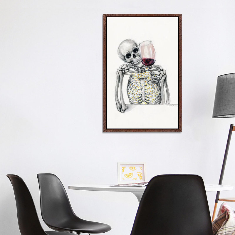 Wine O'clock 1 Piece Wall Art on Canvas, 101.6 cm H x 66.04 cm W, Classic Wood Framed