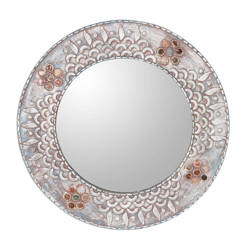 Miroir murale en verre et Aluminium en verre Dakota Fields Mughal