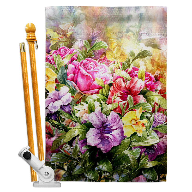 Double Sided 40'' H x 28'' W Polyester Flag Set