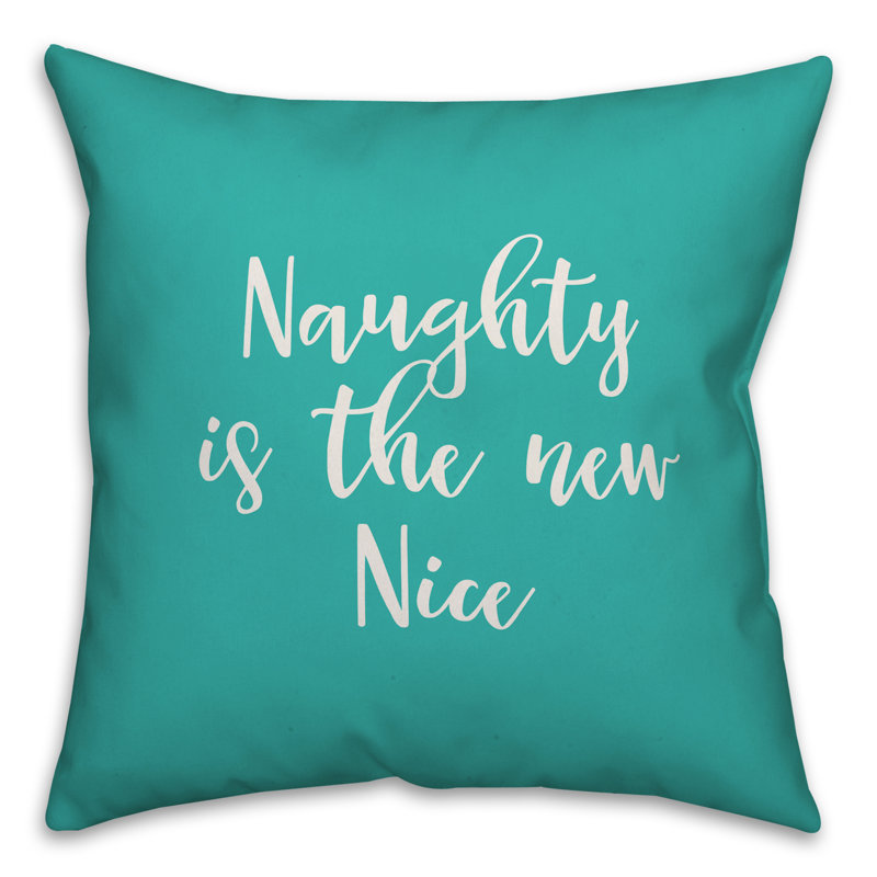  Coussin Naughty is the New Nice, Bleu sarcelle, Housse de coussin