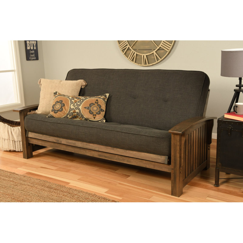 Structure de futon pleine largeur et matelas 83 po Stratford, Non, Lin anthracite
