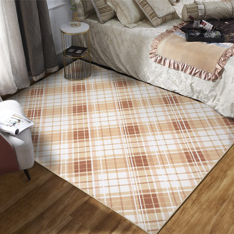 Striped Machine Washable Rugs Geometric Modern Non-Slip Rug for Living Room Bedroom Nursery Dining Table Bedside Decor