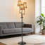 Lampe sur pied à intensité variable avec abat-jour naturel - lampe sur pied à branches 68 po avec 3 lumières, gradateur rotatif en continu, douille E26 pour décoration de salon et de chambre de style bohémien, côtier ou bohémien