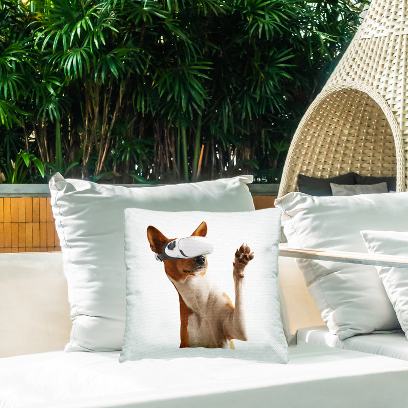 Coussin d'extérieur VR Gamer Dog Design par CAD Designs