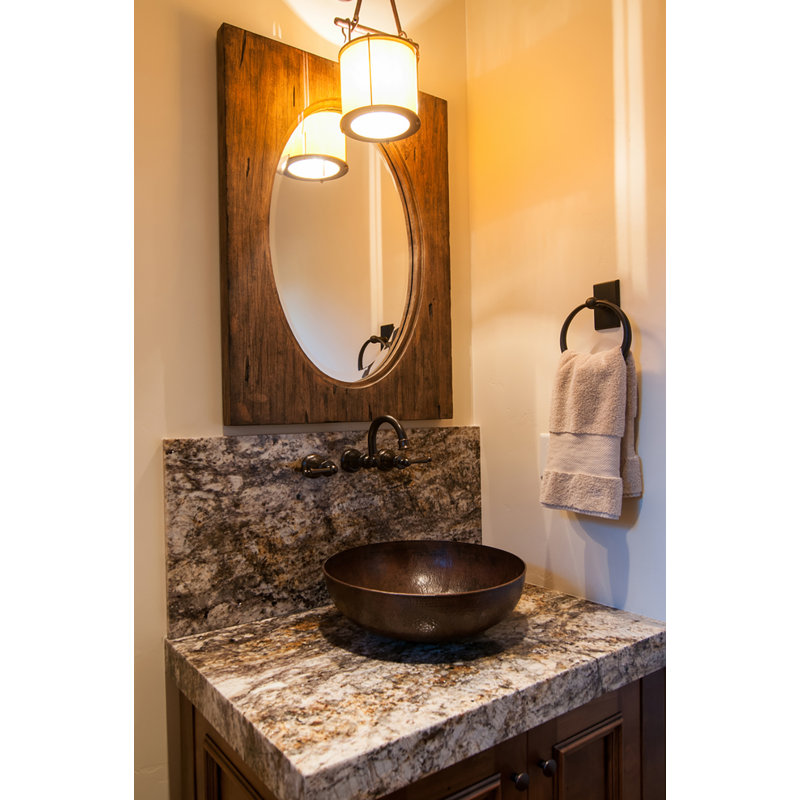 17" Large Round Vessel Hammered Copper Sink