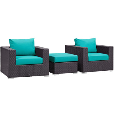 Ensemble modulaire d'extérieur en rotin 3 pièces Modway