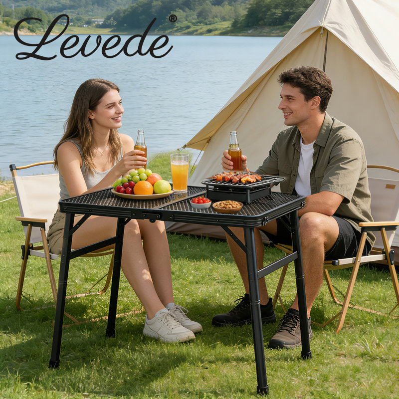 Rectangular Folding Outdoor Camping Table , 40cm cm W 60cm cm D, 66cm H x 90cm W x 60cm D