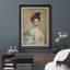 «Al commode classique Portraits», «Elegant Woman With Blue Bubblegum», reproduction d'art sur toile encadrée-121600315-121600316