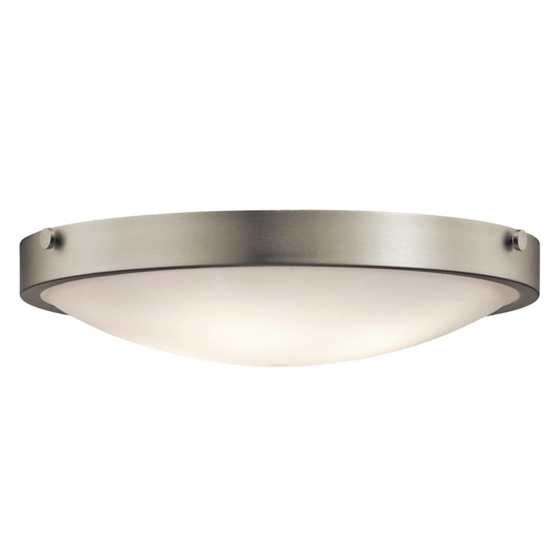 Jacoby Glass Flush Mount, Brushed Nickel, 5.5" H x 20.5" W