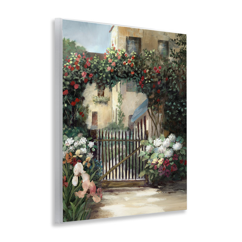 Plaque murale Courtyard Gate with Florals, design par Nan