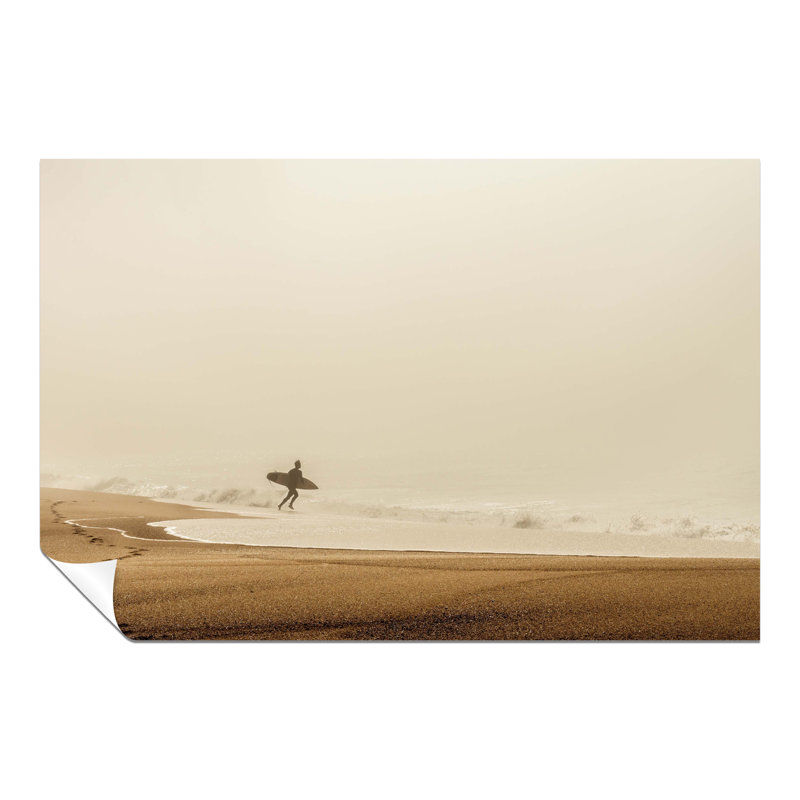 Sand And Running Surfer - No Frame Painting, 31cm H x 46cm W