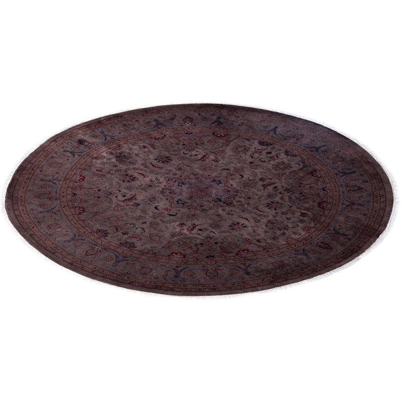 Overdyed Hand-Knotted Wool Modern-Contemporary Brown Area Rug 5' 8" x 5' 8"