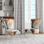 Abstract Orange Flowers - Chaise d'appoint rembourrée traditionnelle-1554994261