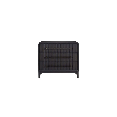 Commode 3 tiroirs Aurora - commode en bois de placage orme et poivre