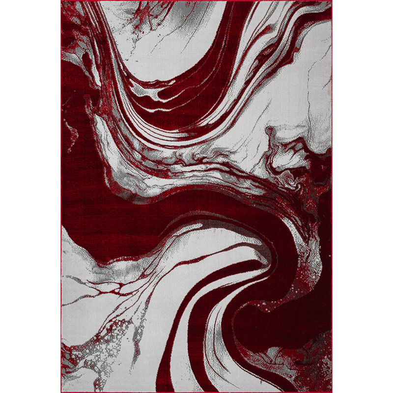 Modern Abstract Area Rug – 100% Polyester, Antistatic, Soil & Water Repellent, Colourfast Living Room Carpet