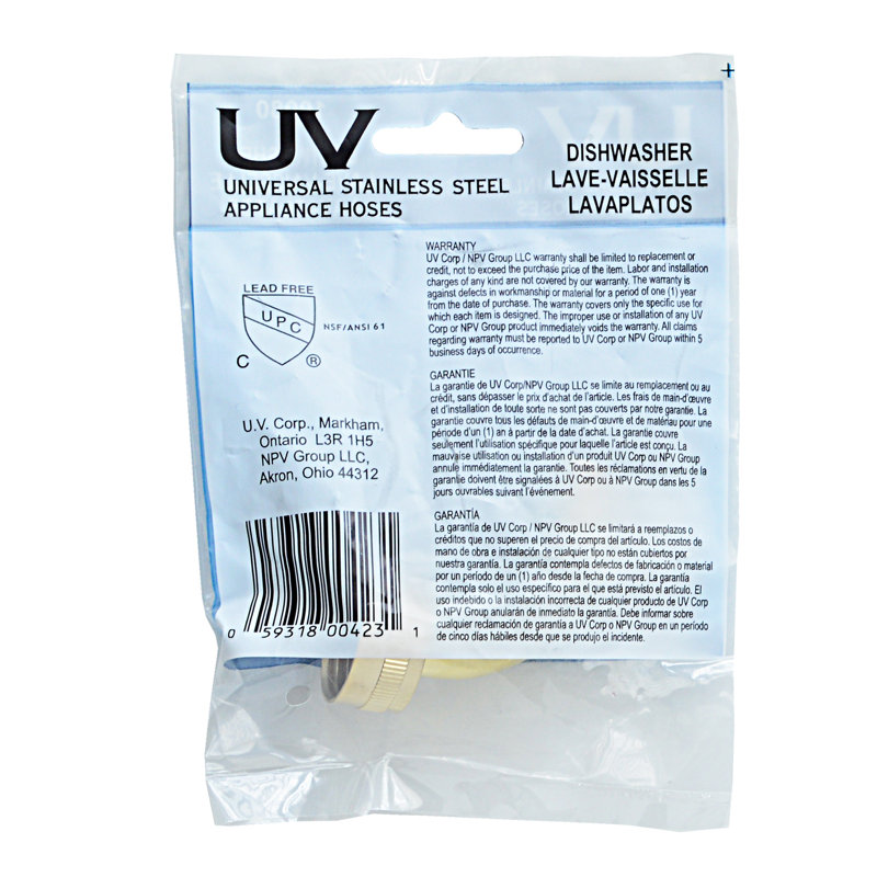 Connecteur coudé pour lave-vaisselle uv