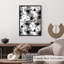 Impression florale noire et blanche-1036019660