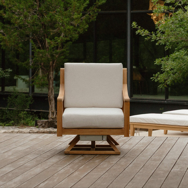 Solerno Heated Swivel Chair — Dove, Bisque