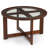 Cylina Solid Wood Glass Top Round Table Set, Coffee Table With 4 Stools