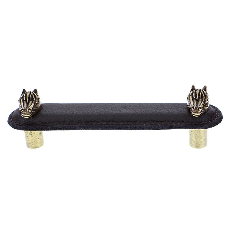 Equestre 3" Center to Center Bar Pull, 3'', Antique Gold/Brown