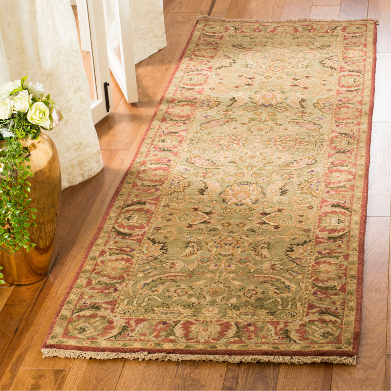 Tapis oriental vert / jaune / rouge Albirda, Rectangle 12 pi x 15 pi