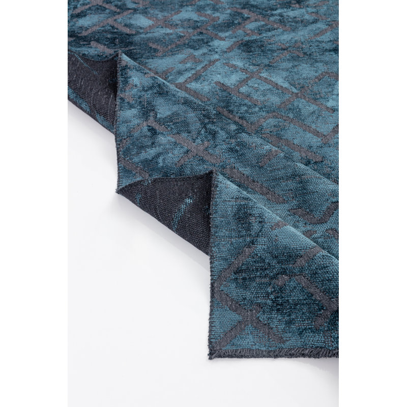 Rapture Teal Blue Abstract Luxury Area Rug, Rectangle 7'10" x 11'2"
