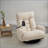 Adjustable Lazy Sofa Chair for Living Room - 360° Rotatable, Ergonomic 5-Position Recline with Phone Holder | Beige | 31.1 Seat Depth