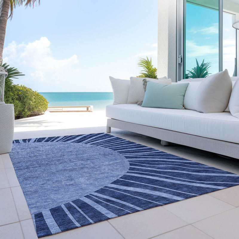 Tapis intérieur / extérieur Melania avec envers antidérapant, Rectangle 9 pi x 12 pi