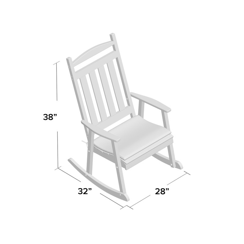 Chaise berçante de porche classique Aaliayh, Rouge vif