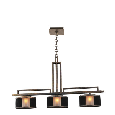 Luminaire suspendu linéaire pour îlot de cuisine 3 lumières Stanley