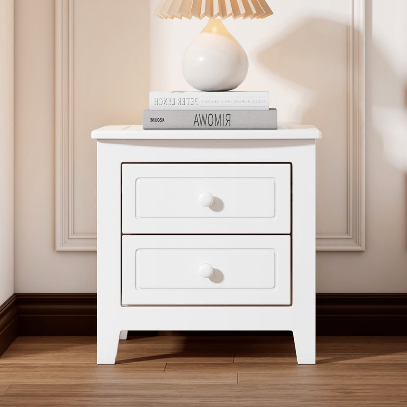 Table de chevet Frisbie, Blanc