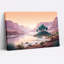 «Red Rock Canyon River» avec art mural sur toile de palmiers verts-133550086