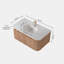 Meuble-lavabo mural 36 po avec comptoir en marbre artificiel Cararra, lavabo en céramique, conception courbée avec rayures, pré-assemblé