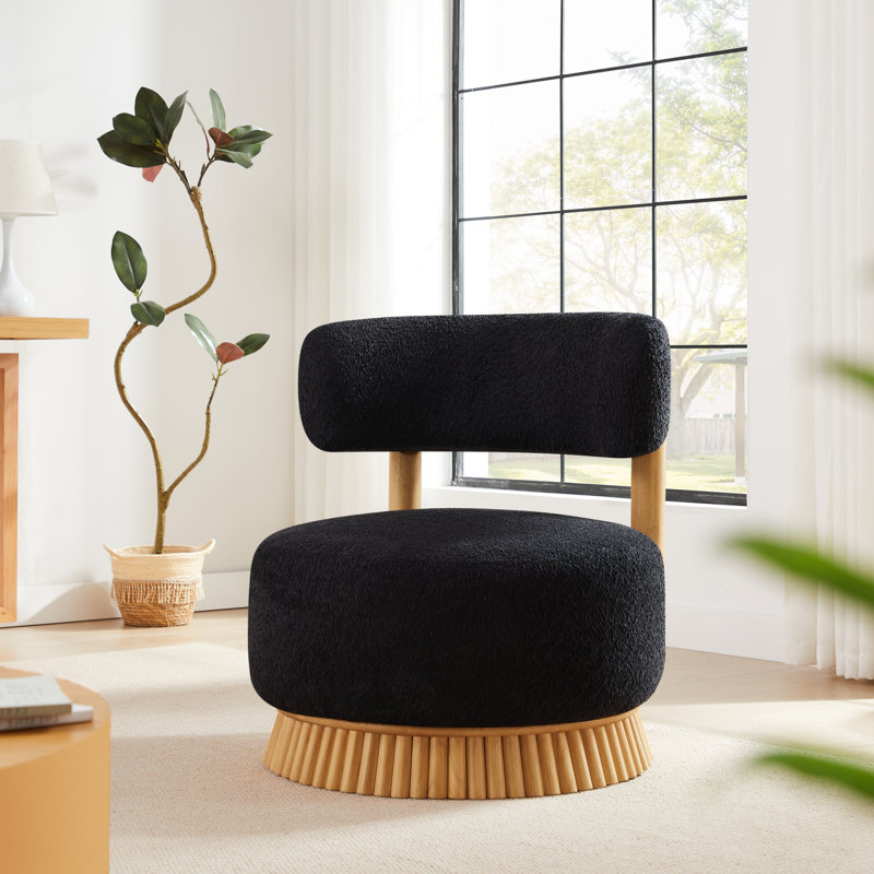 Chaise d'appoint rembourrée Brynn, Noir, 1