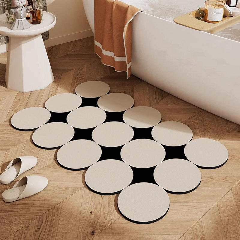 Absorbent Non-Slip Quick-Dry Bathroom Rug, 15.75" L x 23.62" W