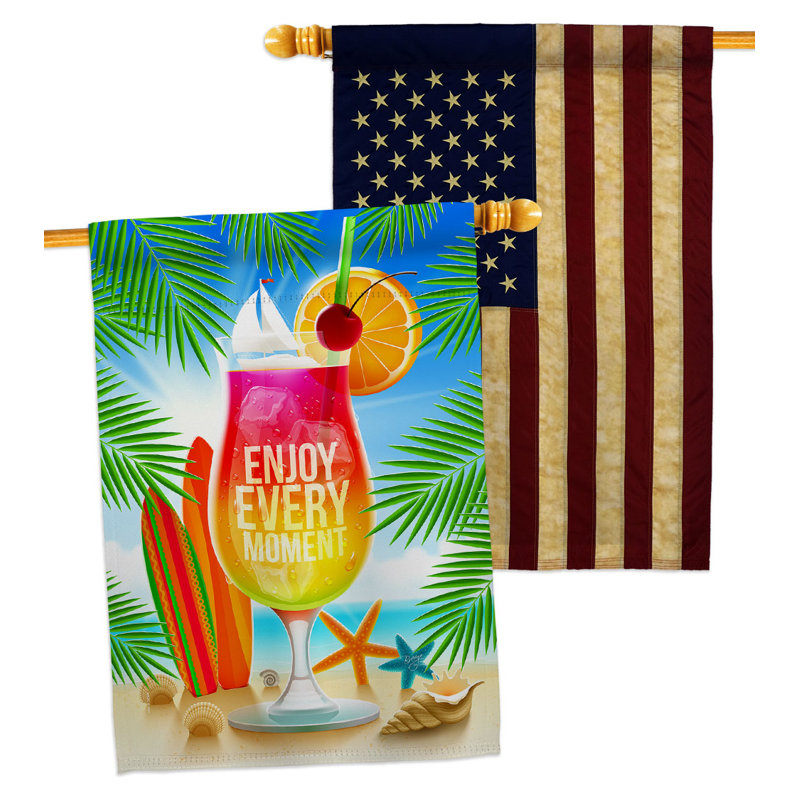Drapeau de maison en polyester à double face 40 H x 28 W Enjoy Every Moment