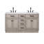 Meuble-lavabo de comptoir en marbre blanc de 60 po avec robinet Chestnut-412546142