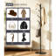 Freestanding Metal Coat Stand with 8 Hooks, 3 Adjustable Heights, Sturdy Sintered Stone Base, Matte Black, 29 x 29 x 167 cm, Coat Rack for Hallway, Entrance & Bedroom