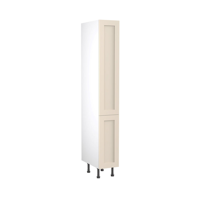 KitchenKit Flatpack Shaker Ultra Matt Tall Unit Larder, 212cm H x 30cm W x 57cm D, Cashmere