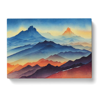 Watercolour Mountain Landscape Vol.5 - Wrapped Canvas