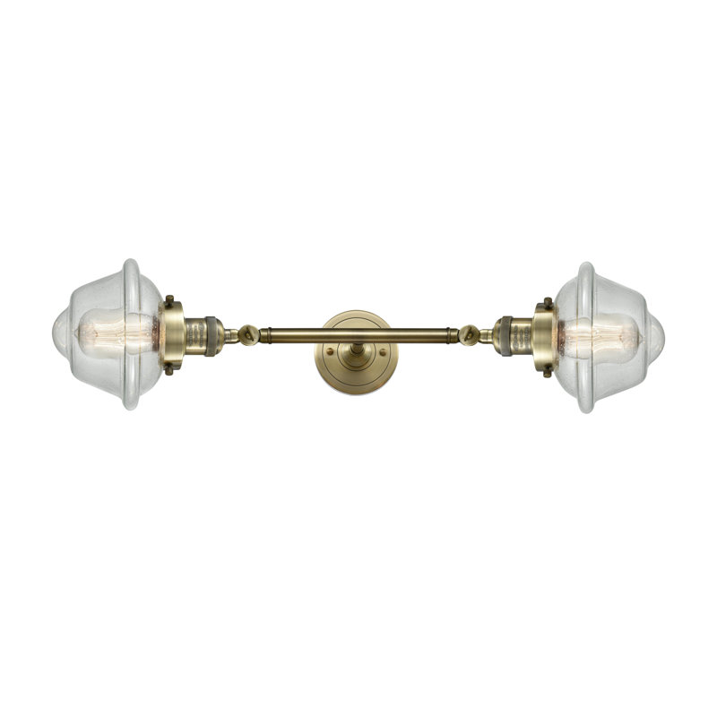 Éclairage pour meuble-lavabo 2 lumières rétro Lavalle, Grainé, Laiton antique, Incandescent