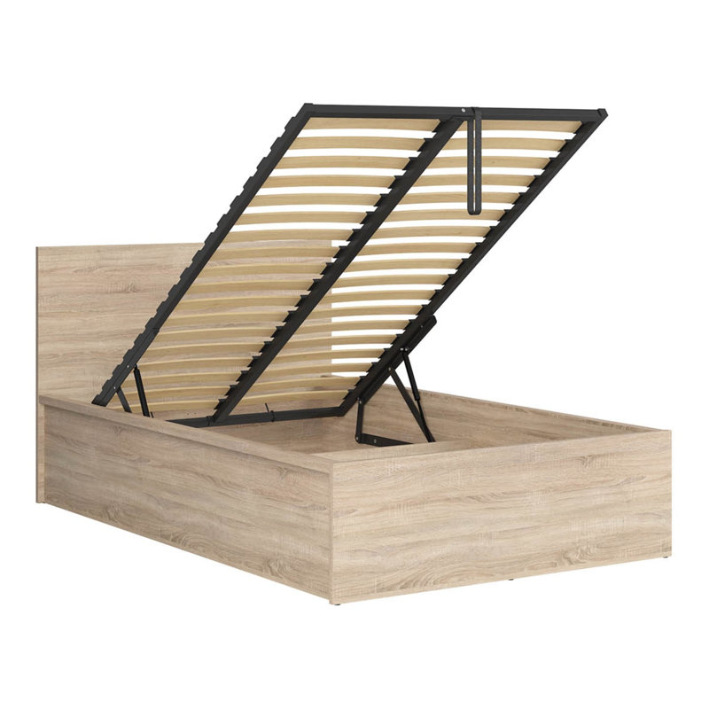 Ivarr Ottoman Bed with Lift-Up Storage, Small Double (120 x 200cm), Oak Sonoma
