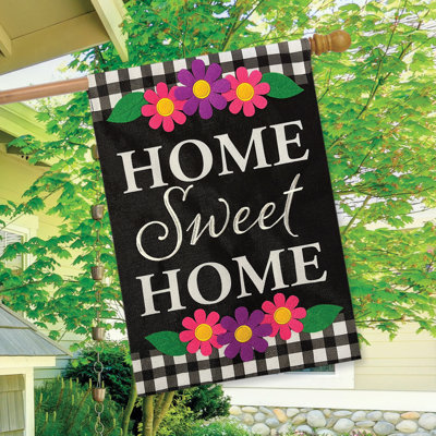 Drapeau de maison Home Sweet Home Flowers