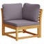  Ensemble de salon de jardin modulaire gris foncé en bois d'acacia massif